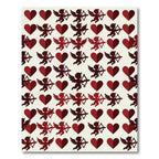Deep Red Cupid Heart Pattern Rug
