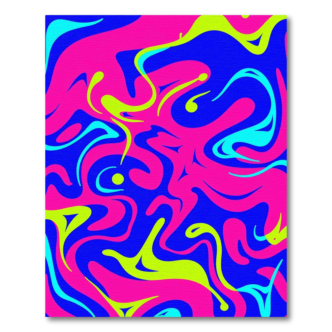 Vibrant Pink Blue Swirls And Shapes Rug