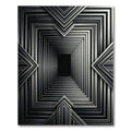 Monochromatic Art Deco Geometric Tunnel Rug