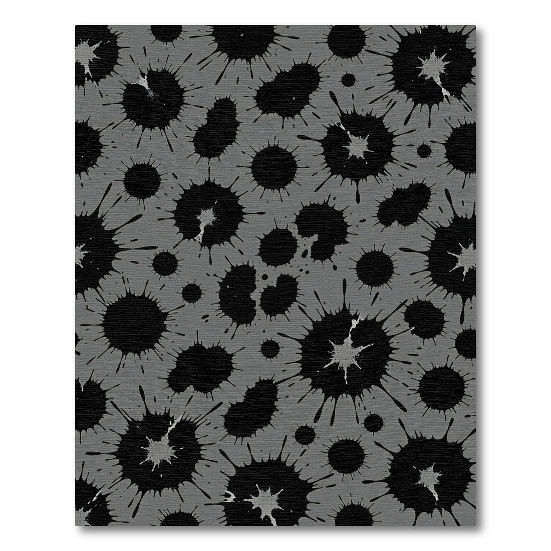 Monochromatic Abstract Charcoal Ink Splatter Rug