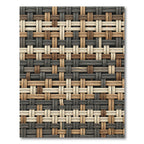 Textured Woven Neutral Earth Tone Grid Rug