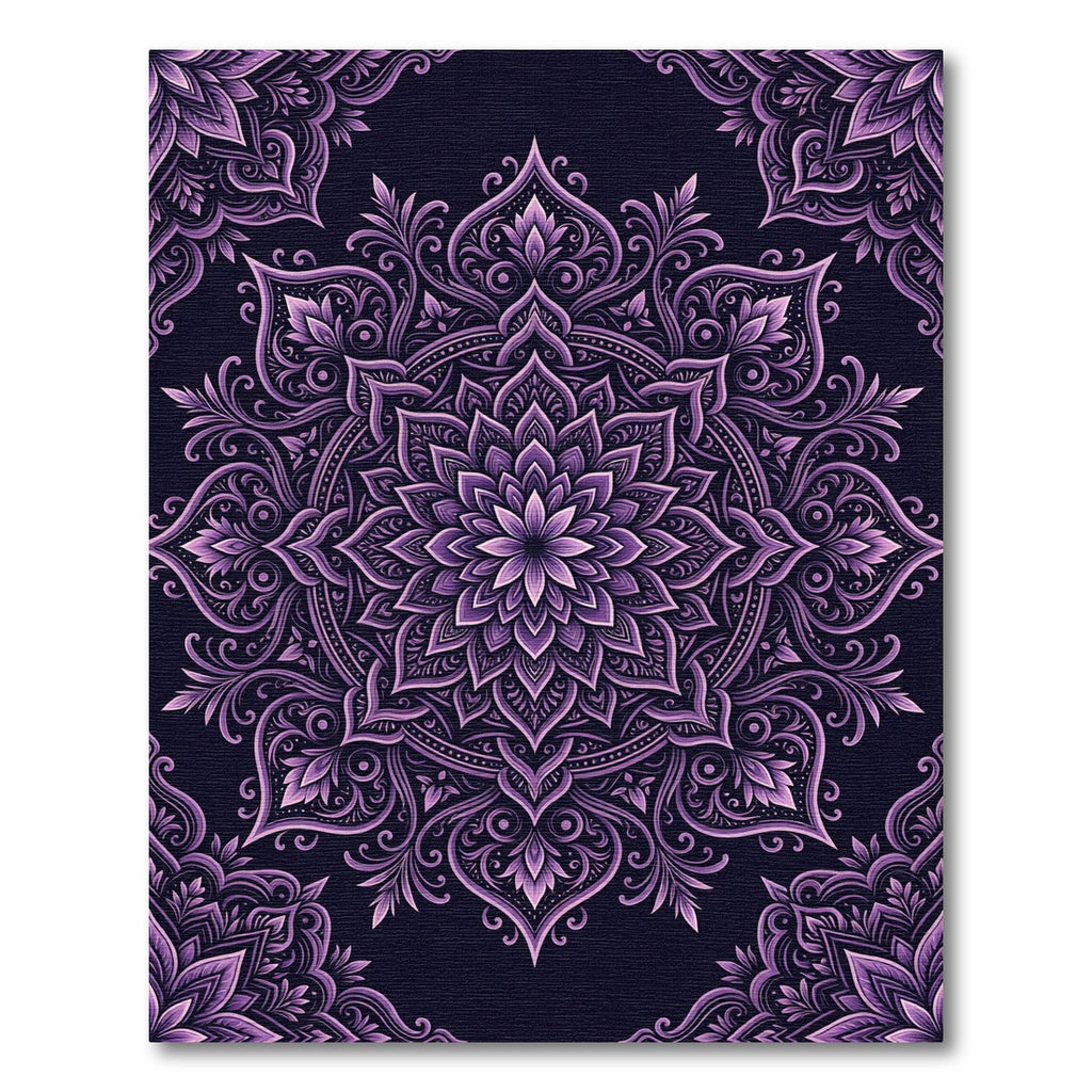 Amethyst Floral Mandala Flourish Rug