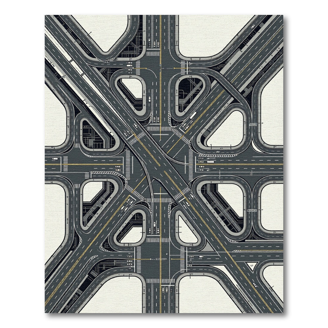 Modern Architectural Junction Geometric Graphic Rug