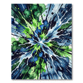 Dynamic Blue and Green Liquid Splash Rug