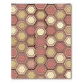 Mid-Century Terracotta Honeycomb Geometric Rug