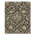 Ornate Gold Floral Damask Background Rug
