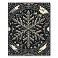Celestial Midnight Snowflake Geometric Medallion Rug