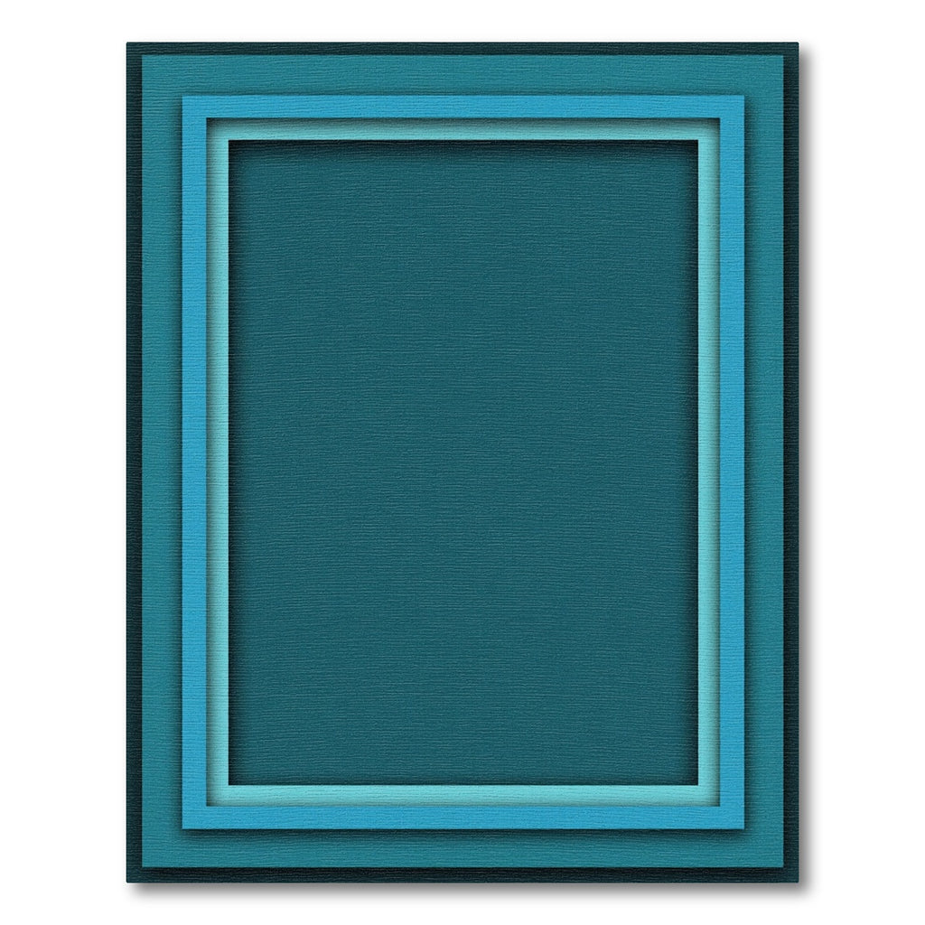 Oceanic Blue Layered Square Rug