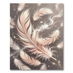 Soft Peach Feather Art Rug