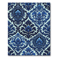 Deep Blue Damask Ornament Rug