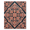 Blush Coral Ornate Damask Medallion Rug