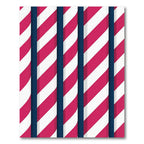 Bold Pink White Blue Stripe Rug