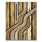 Golden Wood Grain Wave Rug