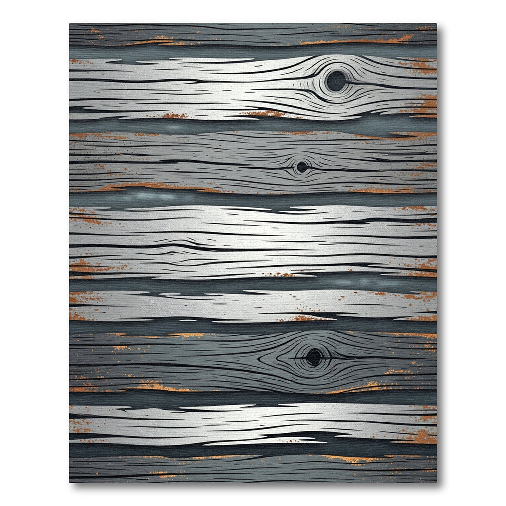 Textured Gray Wood Grain Stripes Rug