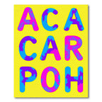 Bright Yellow Abstract Camo Letters Rug