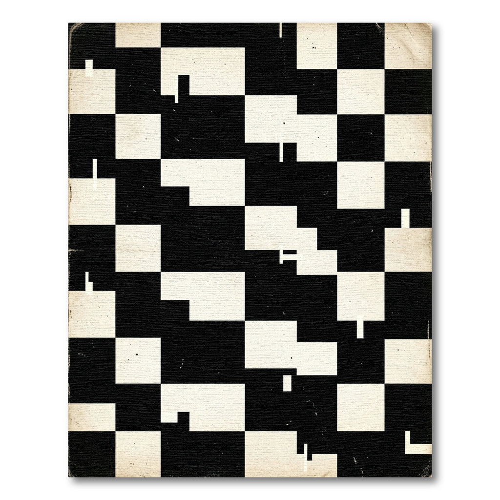 Monochrome Abstract Geometric Checkered Grid Rug