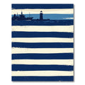 Nautical Striped Shoreline Lighthouse Ship Rug