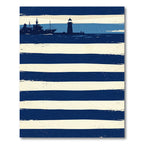 Nautical Striped Shoreline Lighthouse Ship Rug