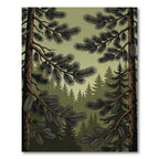 Misty Forest Pine Branch Panorama Rug