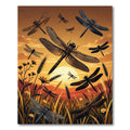 Golden Sunset Dragonfly Meadow Landscape Rug