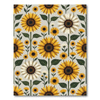 Golden Yellow Sunflower Botanical Repeat Rug