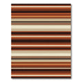 Earthy Brown and Cream Horizontal Stripes Rug