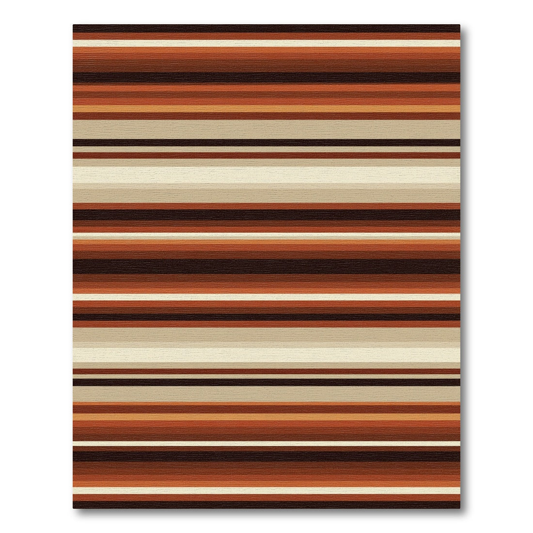 Earthy Brown and Cream Horizontal Stripes Rug
