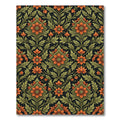 Vintage Orange Floral Square Medallion Rug