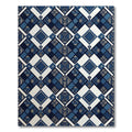Geometric Navy Indigo Diamond Grid Rug