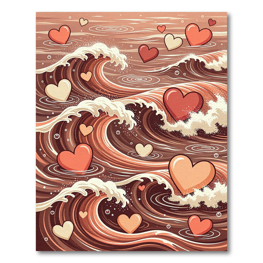 Romantic Chocolate Heart Waves Rug