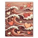 Romantic Chocolate Heart Waves Rug