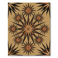 Earth Toned Geometric Sunburst Star Rug