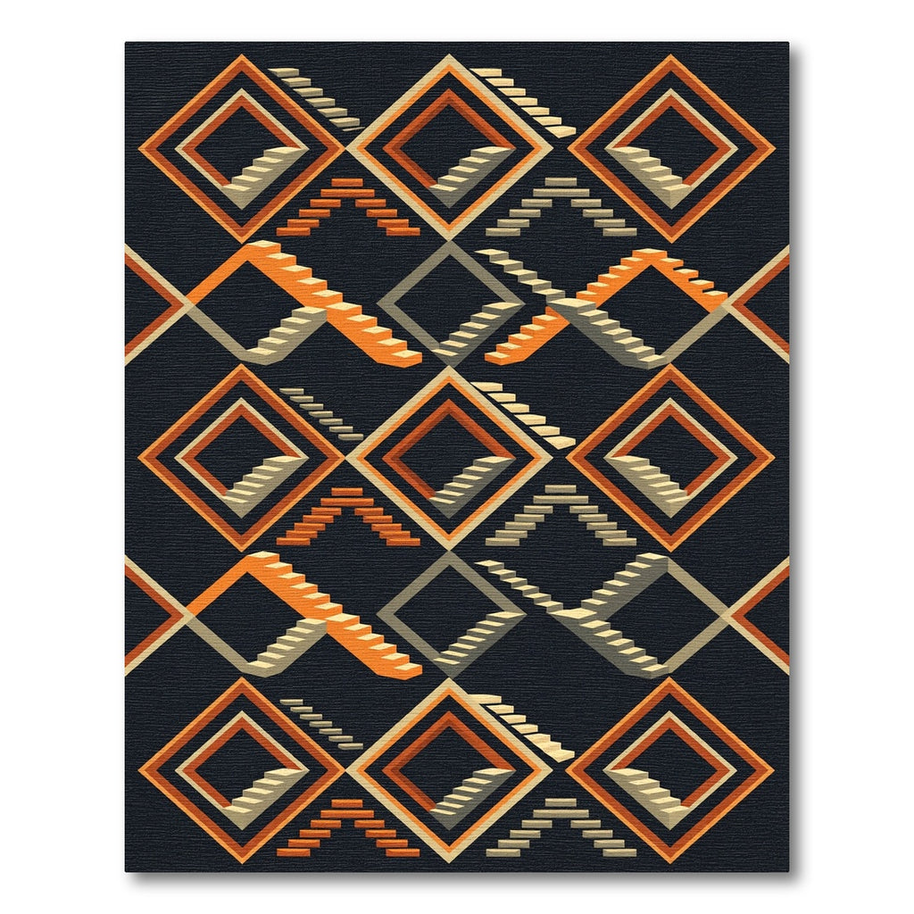 Optical Illusion Stairway Diamond Rug