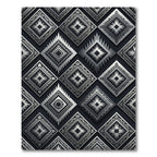 Metallic Silver Geometric Tribal Diamond Rug