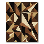 Geometric Earth Tone Abstract Sculpture Rug