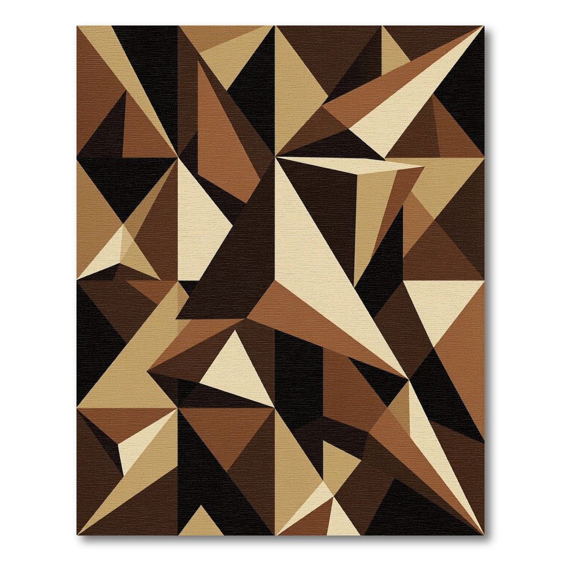 Geometric Earth Tone Abstract Sculpture Rug