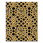 Golden Black Circle Scattered Composition Rug