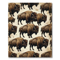 Rustic Western Brown Bison Heritage Rug
