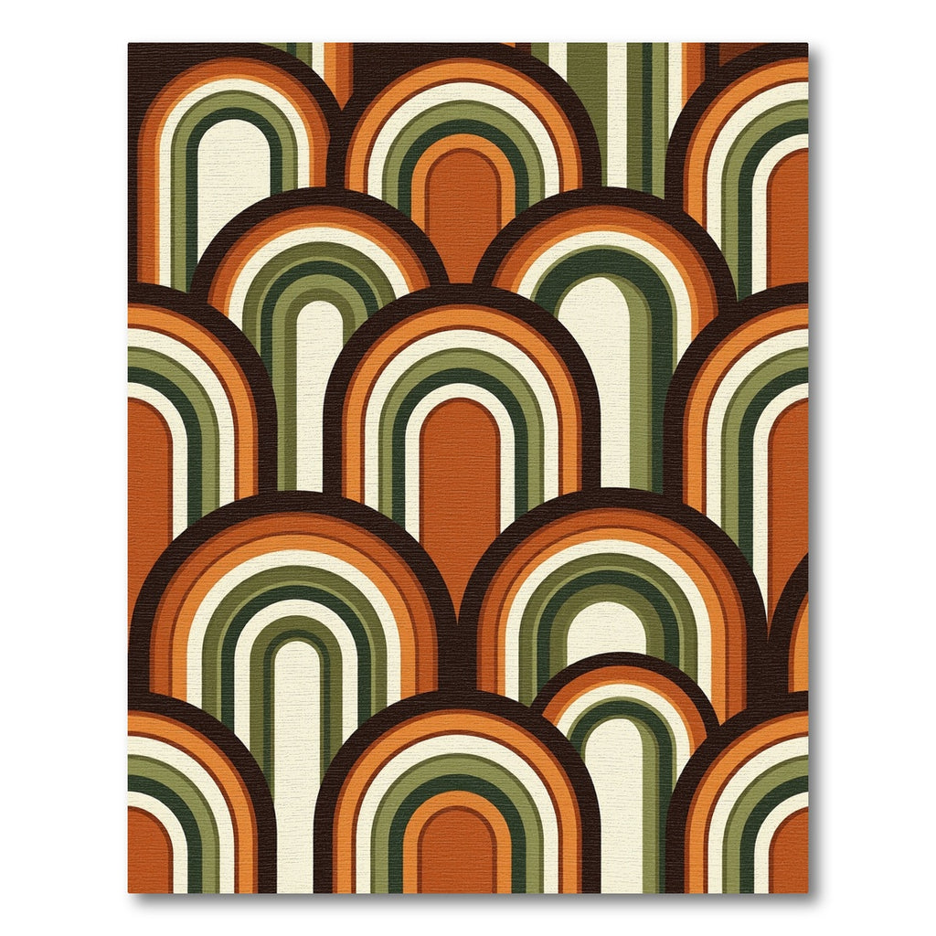 Retro Sunset Arch Abstract Midcentury Rug