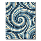 Abstract Navy Sand Swirl Wave Rug