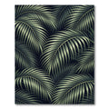 Dark Green Tropical Palm Leaves Rug