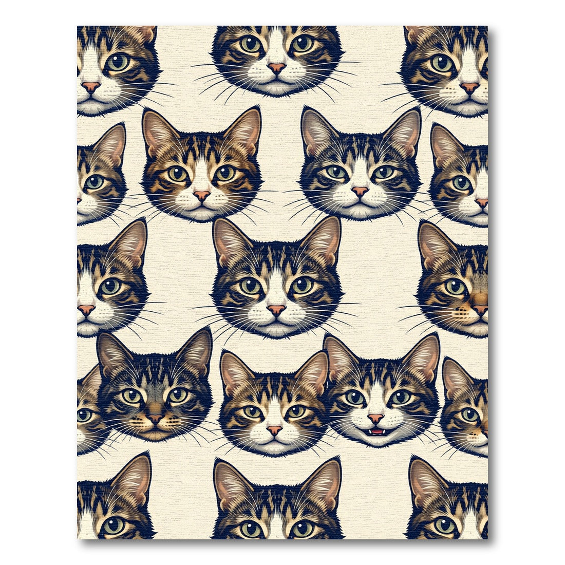Whimsical Brown Tabby Cat Portrait Rug