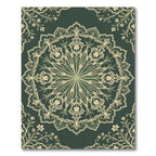 Emerald Lace Mandala Floral Medallion Rug