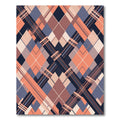 Coral Navy Diamond Intersecting Lines Rug