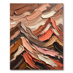 Abstract Earthy Palette Impasto Mountain Landscape Rug