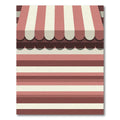 Crimson Striped Scalloped Awning Rug