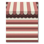 Crimson Striped Scalloped Awning Rug