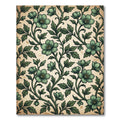 Sage Green Botanical Floral Scroll Runner Rug