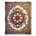 Pink Floral Arrangement Vintage Frame Rug