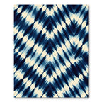 Indigo Chevron Shibori Organic Abstract Rug